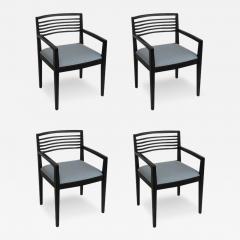 Joe Linda Ricchio Set of 4 Ebonized Knoll Ricchio Chairs - 3034373