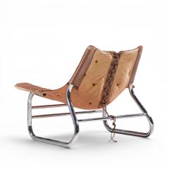 Johan Bertil H ggstr m Johan Bertil H ggstr m Swed Form Swedish Leather Chrome Corset Chairs Pair - 4656812