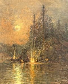 Johan Christian Olsen Hammerstad Nocturnal Moonlit Campfire  - 4786797