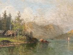 Johan Christian Olsen Hammerstad Norwegian Lakeside Landscape  - 4787067