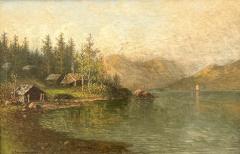 Johan Christian Olsen Hammerstad Norwegian Lakeside Landscape  - 4787068