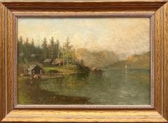 Johan Christian Olsen Hammerstad Norwegian Lakeside Landscape  - 4787069
