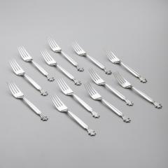 Johan Rohde Georg Jensen Sterling Silver Seven Piece Flatware Service for Twelve in Acanthus - 178057