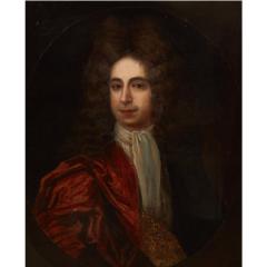 Johan Van Diest Antique 18th C Portrait of a Gentleman in Red Attr To Johan Van Diest - 4342731