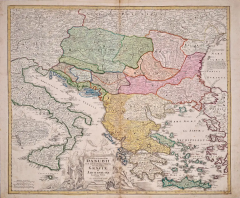 Johann Baptist Homann Danube River Italy Greece and Croatia A Hand colored 18th C Homann Map - 2745141