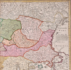 Johann Baptist Homann Danube River Italy Greece and Croatia A Hand colored 18th C Homann Map - 2745147