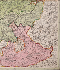 Johann Baptist Homann Hand Colored 18th C Homann Map of Bavaria Portions of Austria and Switzerland - 2696279