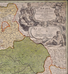 Johann Baptist Homann Hand Colored 18th C Homann Map of Bavaria Portions of Austria and Switzerland - 2696282