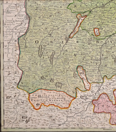 Johann Baptist Homann Hand Colored 18th C Homann Map of Bavaria Portions of Austria and Switzerland - 2696283