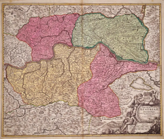 Johann Baptist Homann Hand Colored 18th Century Homann Map of Austria Including Vienna the Danube - 2694977