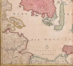 Johann Baptist Homann Hand Colored 18th Century Homann Map of Denmark and Islands in the Baltic Sea - 2765291