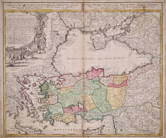 Johann Baptist Homann Hand Colored 18th Century Homann Map of the Black Sea Turkey and Asia Minor - 2765677