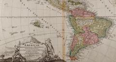 Johann Baptist Homann North and South America An 18th Century Hand colored Map by Johann Homann - 3007939