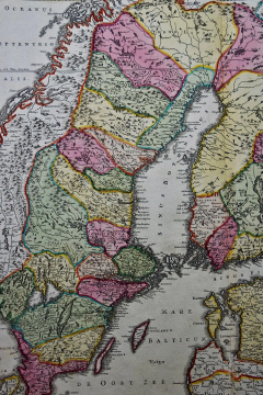 Johann Baptist Homann Scandinavia Portions of Eastern Europe 18th Century Hand Colored Homann Map - 2739016