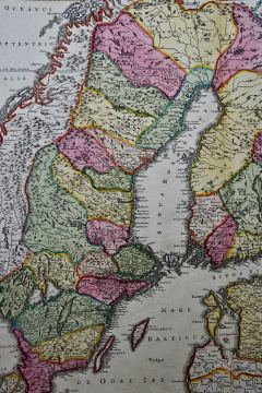 Johann Baptist Homann Sweden and Adjacent Portions of Scandinavia A Hand colored 18th C Homann Map - 2745069