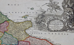 Johann Baptist Homann The Kingdom of Naples and Southern Italy A Hand Colored 18th Century Homann Map - 2684764