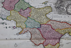 Johann Baptist Homann The Kingdom of Naples and Southern Italy A Hand Colored 18th Century Homann Map - 2684774