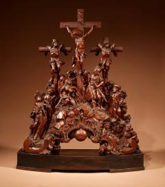 Johann Benedikt Witz A magnificent carved pear wood group of the Crucifixion - 3274628