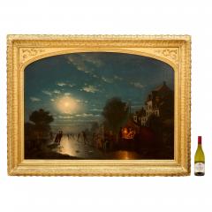 Johann Mongels Culverhouse Antique Dutch oil painting of an ice skating scene by Culverhouse - 4212719