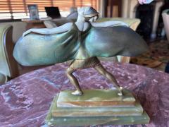 Johann Philipp Ferdinand Preiss Ferdinand Preiss circa 1925 Bat Dancer Cold Painted Bronze Sculpture Art Deco - 3794585