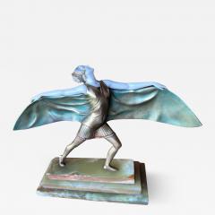 Johann Philipp Ferdinand Preiss Ferdinand Preiss circa 1925 Bat Dancer Cold Painted Bronze Sculpture Art Deco - 3796182