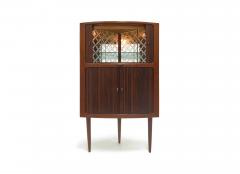 Johannes Andersen Danish Corner Bar Cabinet with Tambour Doors - 3094921