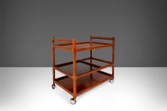 Johannes Andersen Danish Modern Teak Bar Cart Teak Trolley by Johannes Andersen for Silkeborg - 2577986