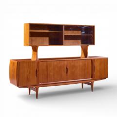 Johannes Andersen Johannes Andersen for Uldum Danish Teak Tambour Door Credenza with Hutch - 4474453
