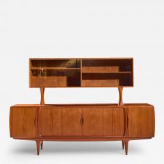 Johannes Andersen Johannes Andersen for Uldum Danish Teak Tambour Door Credenza with Hutch - 4475459