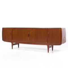 Johannes Andersen Johannes Andersen for Uldum Mid Century Danish Teak Tambour Door Credenza - 4129619