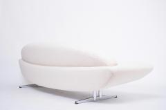 Johannes Andersen Midcentury Capri sofa by Johannes Andersen reupholstered in white teddy fur - 2717443