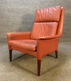 Johannes Andersen VINTAGE DANISH MID CENTURY MODERN LEATHER LOUNGE CHAIR - 3260406