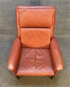 Johannes Andersen VINTAGE DANISH MID CENTURY MODERN LEATHER LOUNGE CHAIR - 3260522