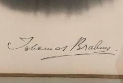Johannes Brahms Johannes Brahms Composer Historic Hand Autographed in Ink Engraving Etching - 1477253