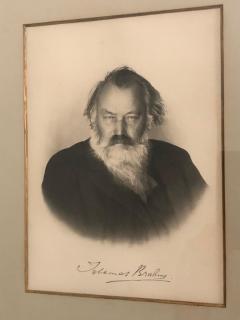 Johannes Brahms Johannes Brahms Composer Historic Hand Autographed in Ink Engraving Etching - 1477255