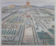 Johannes Kip Antique Hand Colored Architectural Print of Sandywell Trowbridge Collection - 4708154