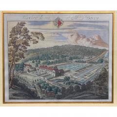Johannes Kip Hand Colored Architectural Print Flaxley by Johannes Kip Trowbridge Collection - 4722832