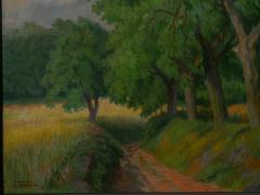 Johannes Lippmann Figures Working the Field Landscape Painting by Johannes Lippmann - 949796