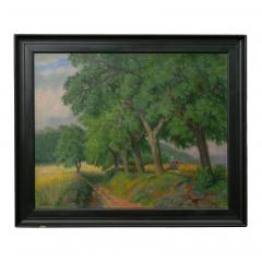 Johannes Lippmann Figures Working the Field Landscape Painting by Johannes Lippmann - 949800