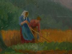 Johannes Lippmann Figures Working the Field Landscape Painting by Johannes Lippmann - 949804