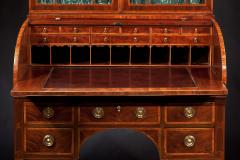 John Aitken Federal Inlaid Mahogany Tambour Cylinder Secretary Bookcase - 55167