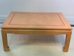 John Auberac SIGNED MODERN GRASSCLOTH TEXTURED COFFEE TABLE - 1082970