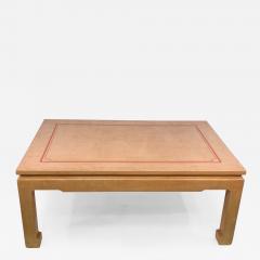 John Auberac SIGNED MODERN GRASSCLOTH TEXTURED COFFEE TABLE - 1083117