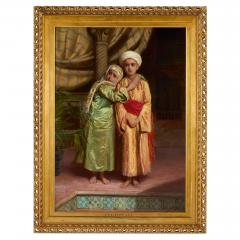 John Bagnold Burgess Orientalist oil portrait of a pair of siblings by Burgess - 3596803