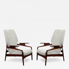 John Bone Pair of Mid Century Danish Teak Reclining Chairs for Advance Design by John Bon  - 3706550