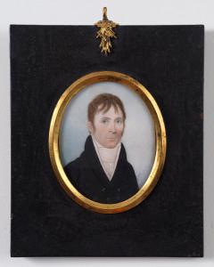 John Brewster Jr Rare Miniature Portrait of a Young Man - 3260334