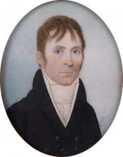 John Brewster Jr Rare Miniature Portrait of a Young Man - 3262119