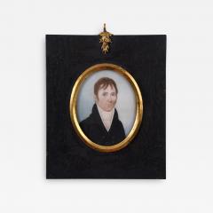 John Brewster Jr Rare Miniature Portrait of a Young Man - 3263104