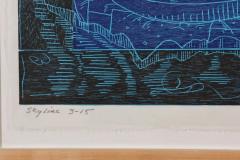 John Buck 95 Tall John Buck Skyline Woodcut - 4366646