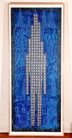 John Buck 95 Tall John Buck Skyline Woodcut - 4366649